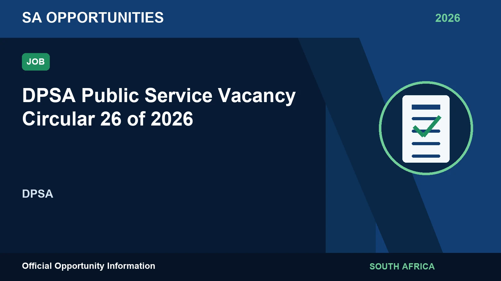 DPSA Circular 26 of 2026 - Vacancies and How to Apply